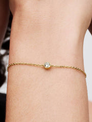 Pandora Era Bezel 14k Gold Lab-grown Diamond Chain Bracelet 0.15 ct TW, 14k gold