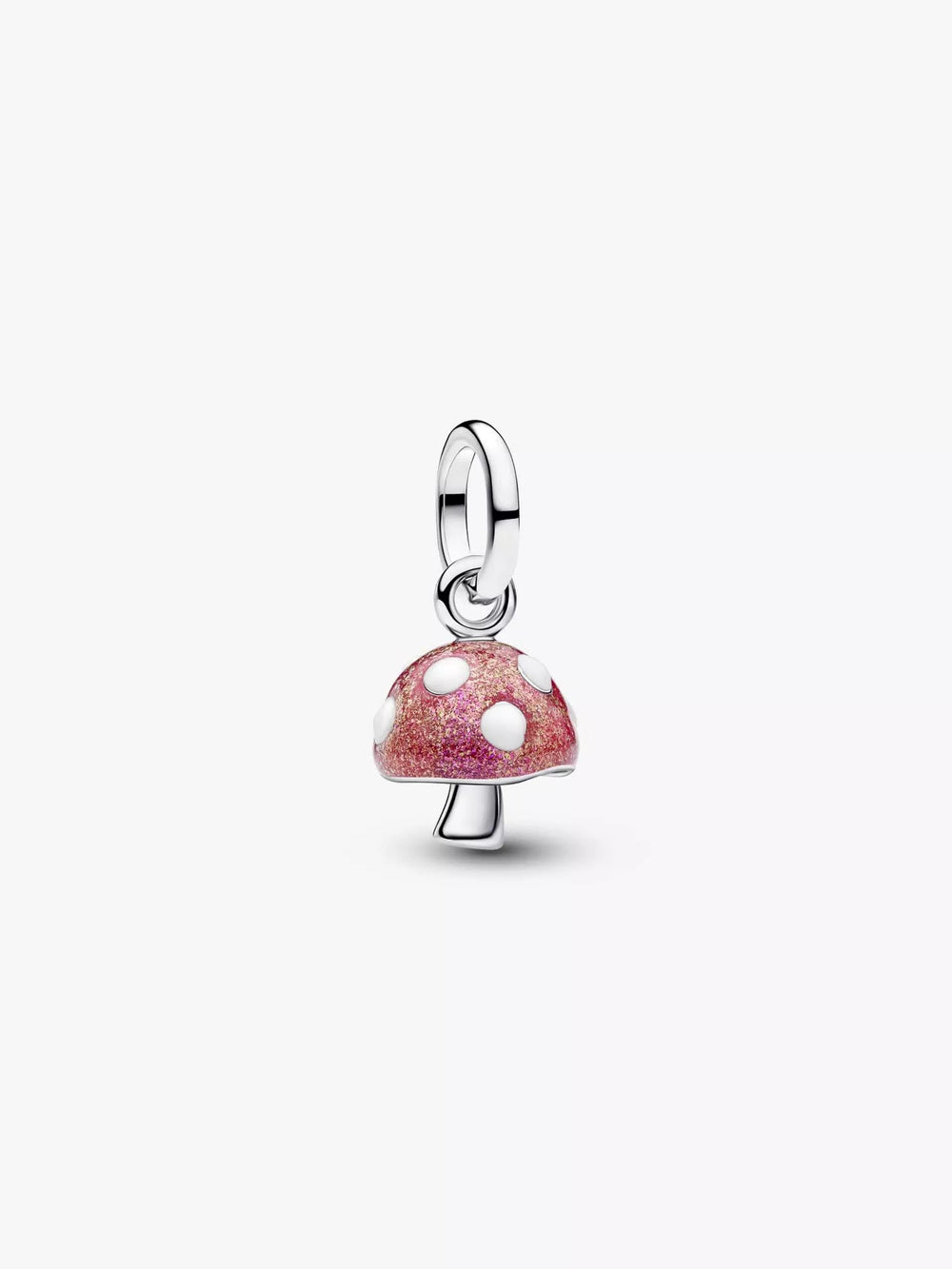 Glow-in-the-dark Mushroom Dangle Charm Sterling silver
