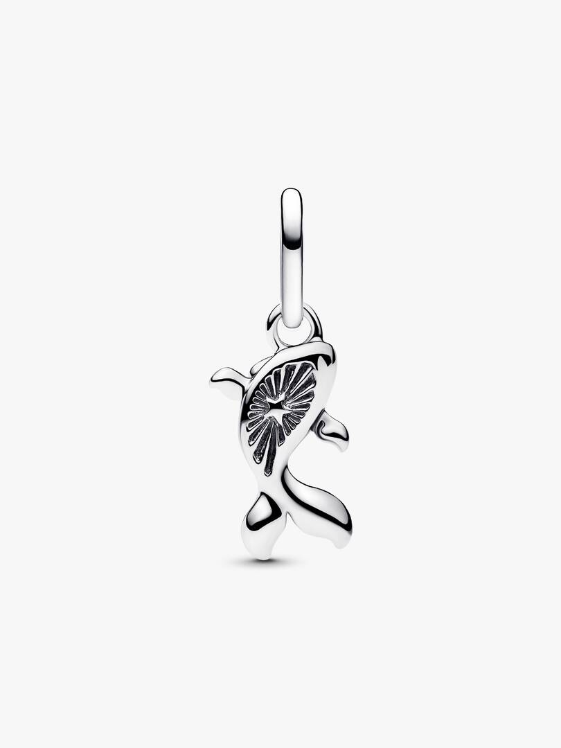 FINAL SALE - Red Murano Glass Koi Fish Mini Dangle Charm Sterling silver