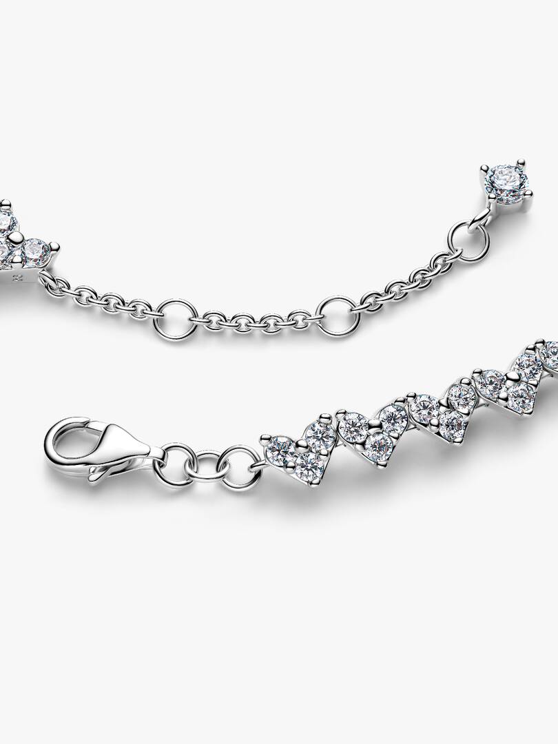 Triple Stone Heart Bracelet Sterling silver