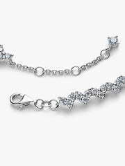 Triple Stone Heart Bracelet Sterling silver
