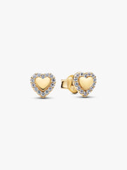 Heart Halo Stud Earrings 14k gold plating