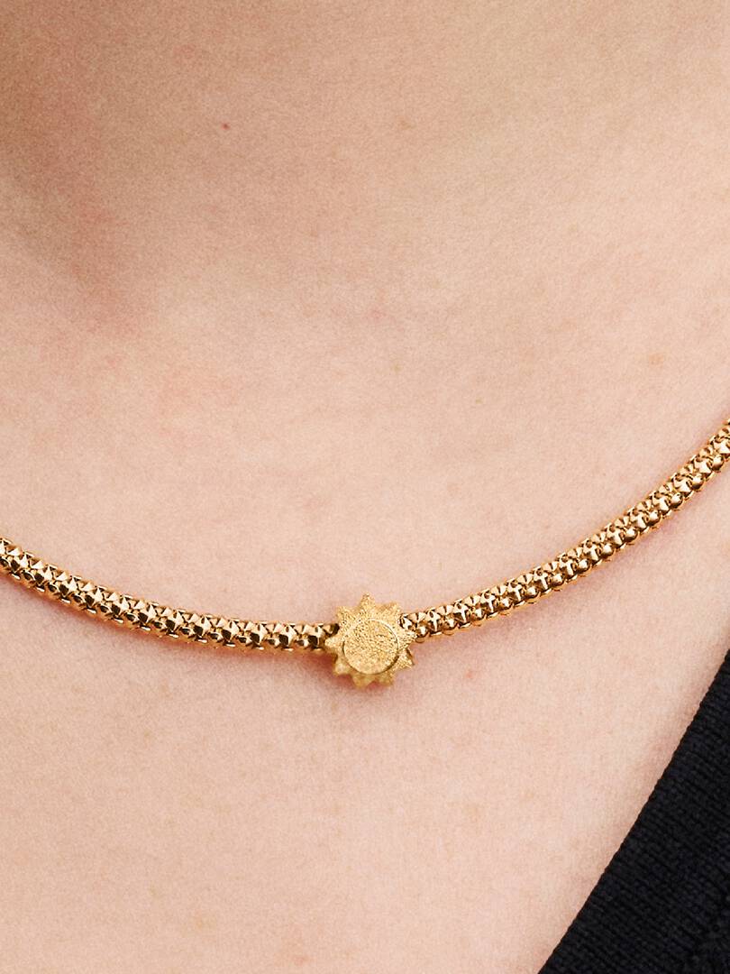 Textured Sun Mini Charm 14k gold plating