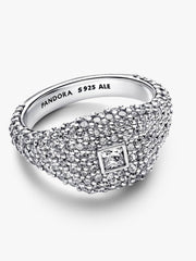 Pavé Square Cocktail Ring Sterling silver