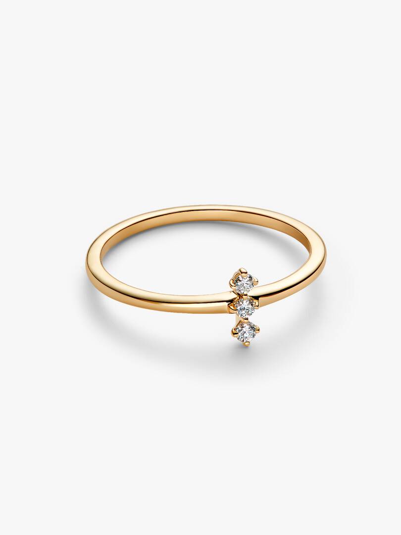 Pandora Era Lab-Grown Diamond Trio Ring 0.07 ct TW, 14k gold