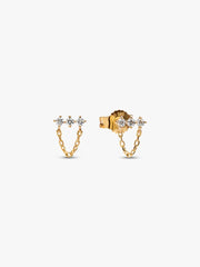 Pandora Era Lab-Grown Diamond Trio Chain Stud Earrings 0.13 ct TW, 14k gold