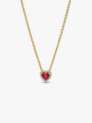 Elevated Heart Necklace 14k gold plating