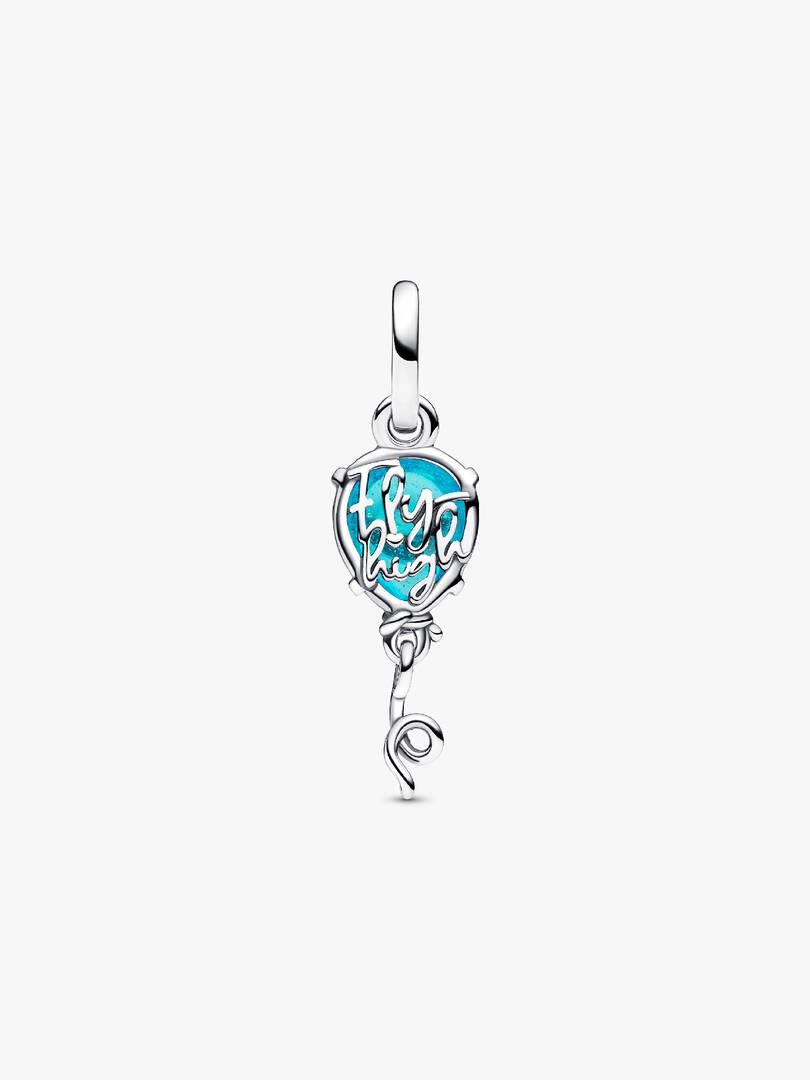 FINAL SALE - Blue Murano Glass Balloon Dangle Charm Sterling silver