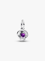 FINAL SALE - Purple Eternity Circle Dangle Charm Sterling silver