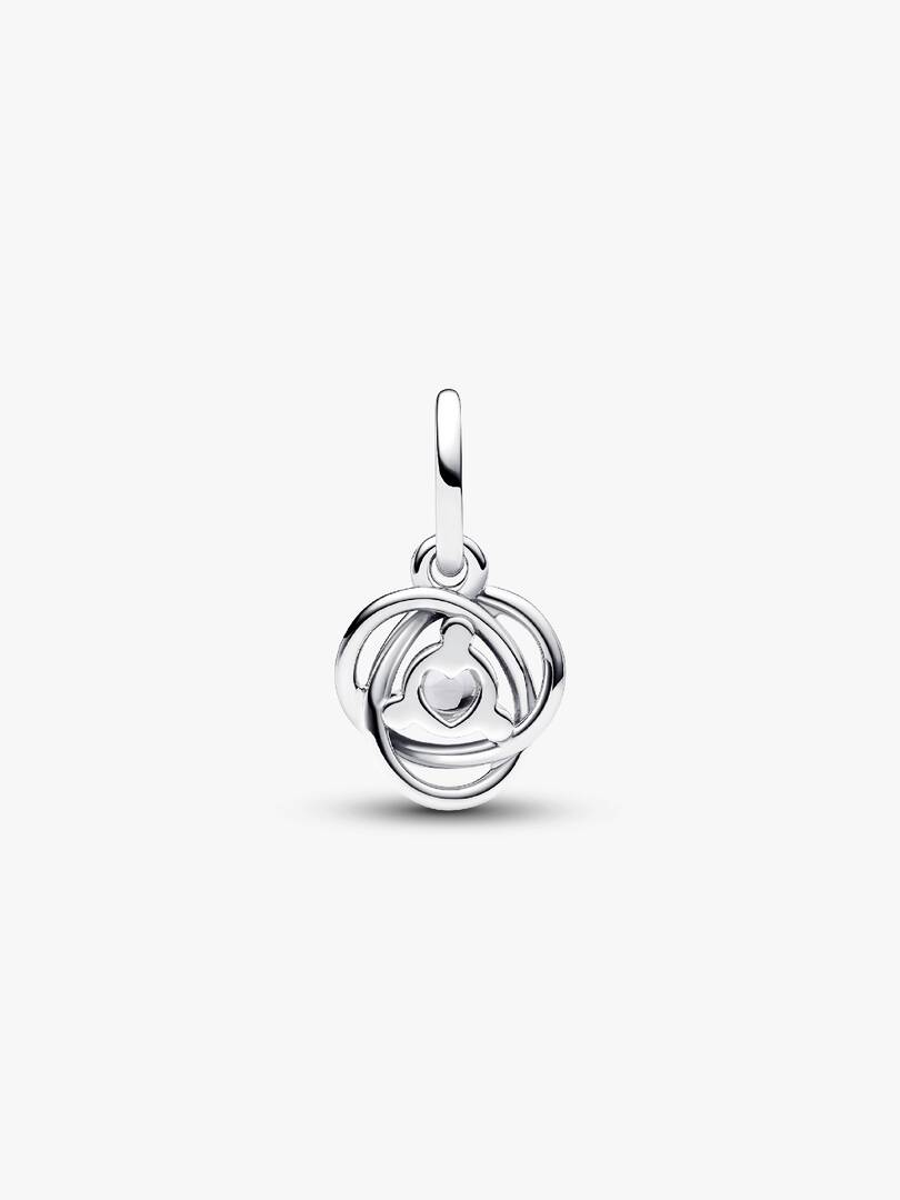 FINAL SALE - Clear Eternity Circle Dangle Charm Sterling silver