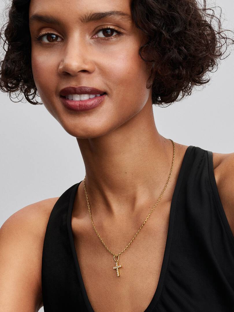 Cross Dangle Charm 14k gold plating