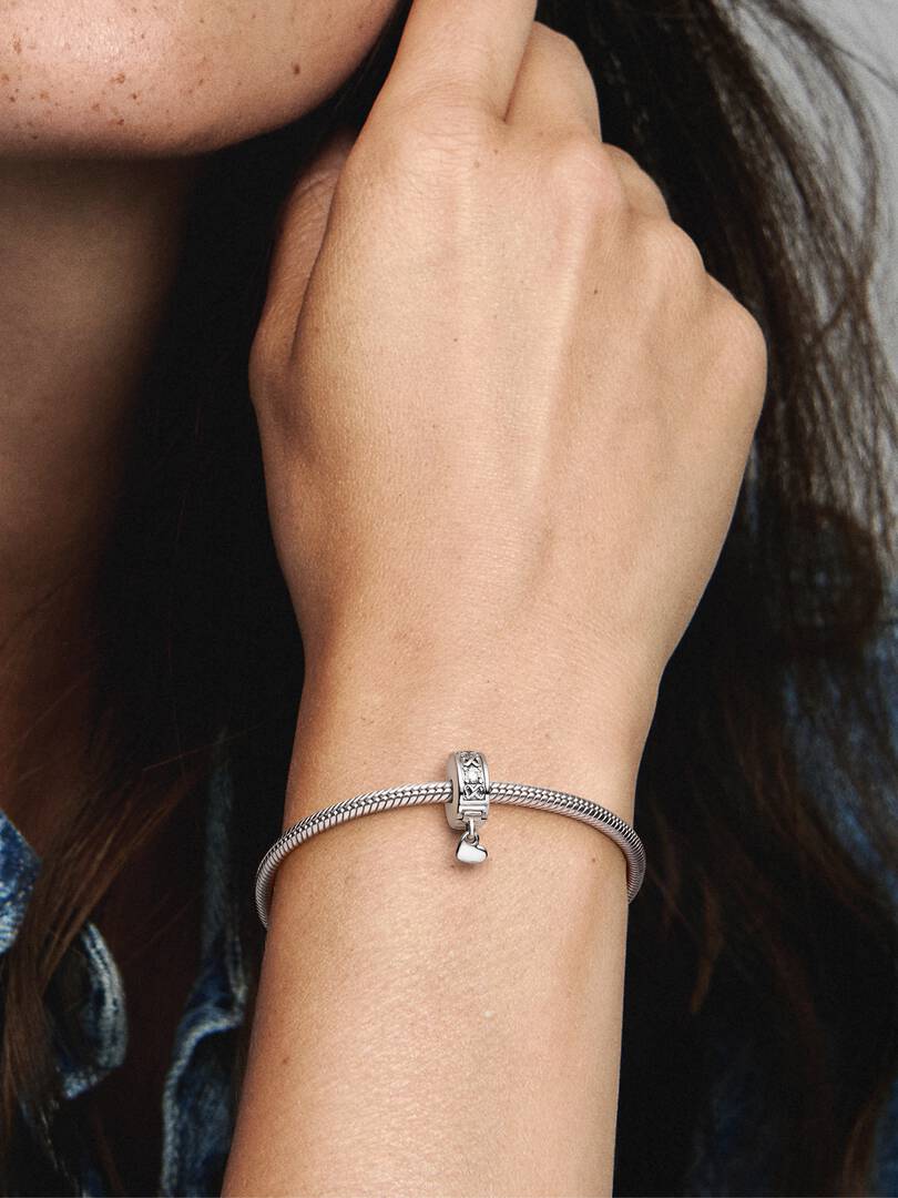 Family Always Pavé Clip Charm Sterling silver
