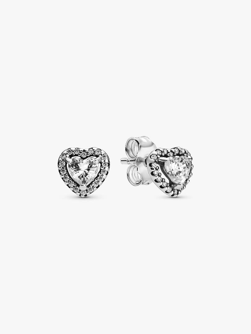 Elevated Heart Stud Earrings Sterling silver