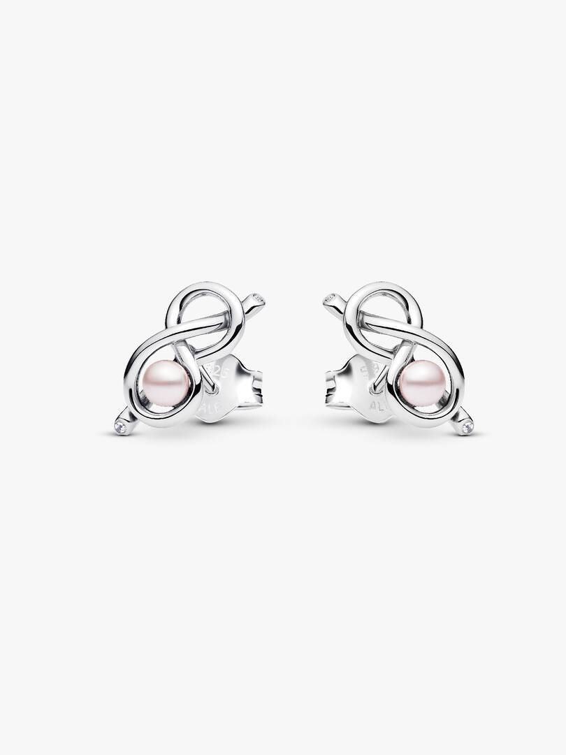 Infinity Knot Stud Earrings Sterling silver