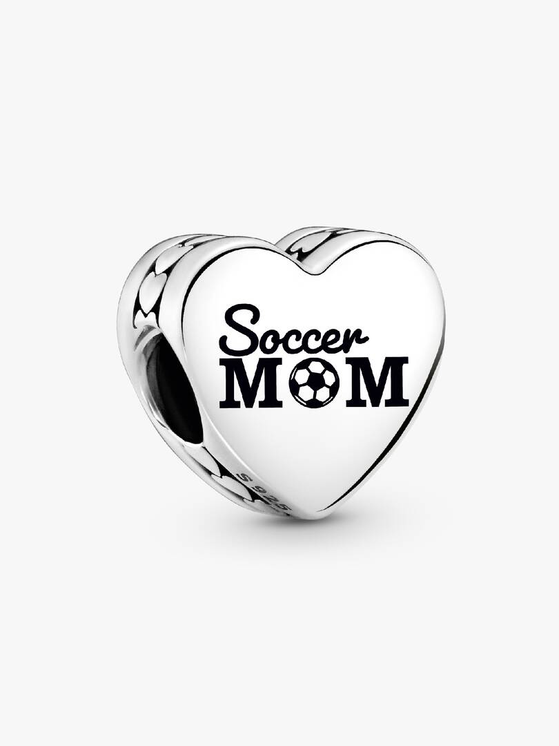 Soccer Mom Heart Charm Sterling silver