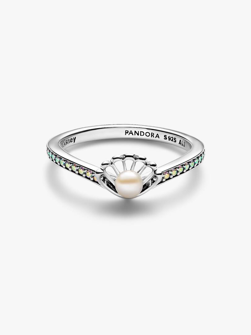 Disney Princess Ariel Shell Treated Freshwater Cultured Pearl Ring Sterling silver