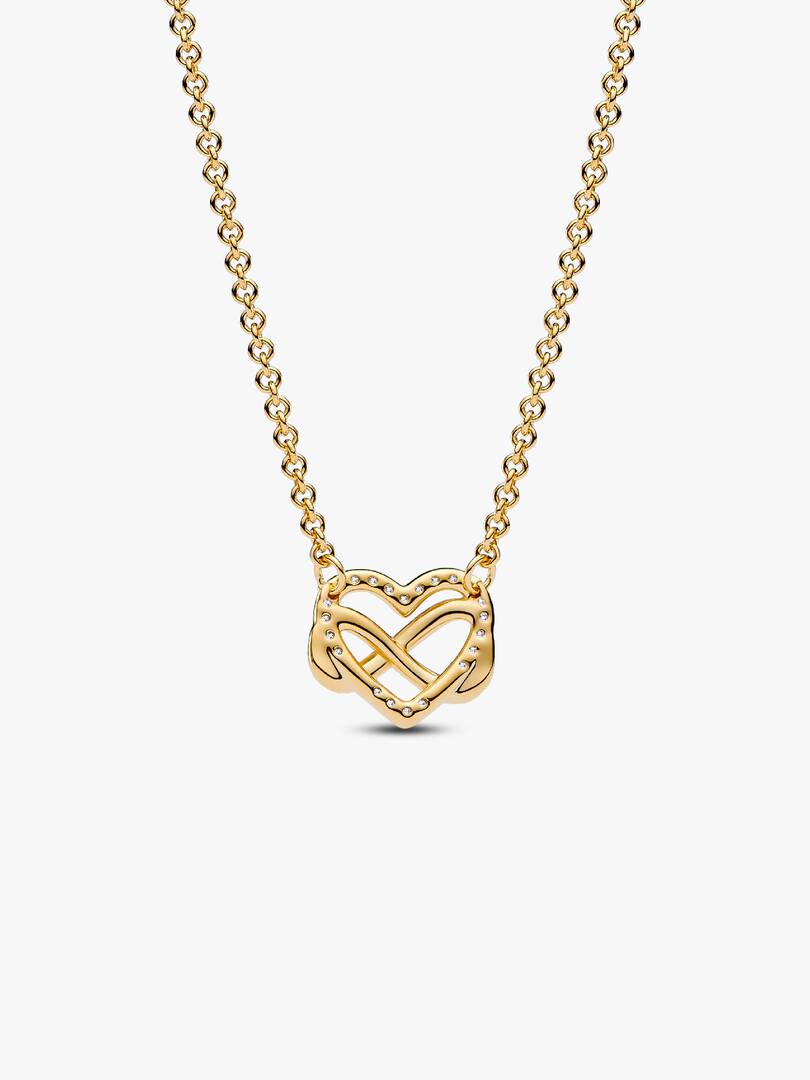 Sparkling Infinity Heart Collier Necklace 14k gold plating
