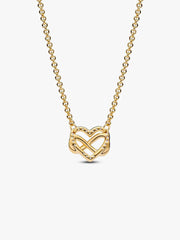 Sparkling Infinity Heart Collier Necklace 14k gold plating