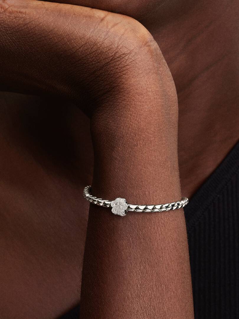 Textured Paw Mini Charm Sterling silver