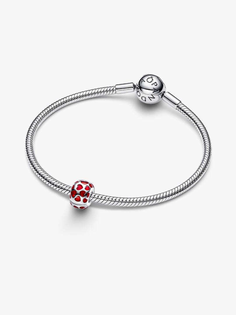 Hearts Round Clip Charm Sterling silver