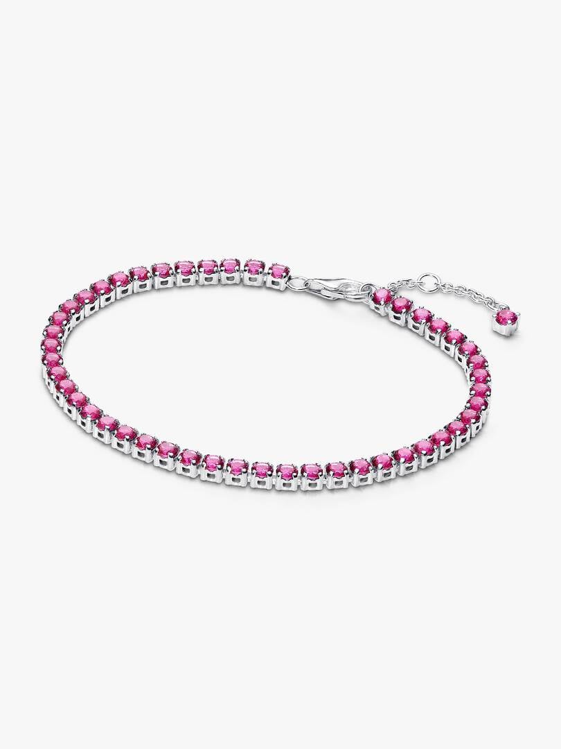 Sparkling Pink Tennis Bracelet Sterling silver