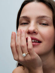 Baroque Treated Freshwater Cultured Pearl Ring 14k gold plating