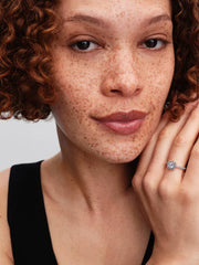 Sparkling Square Halo Ring Sterling silver