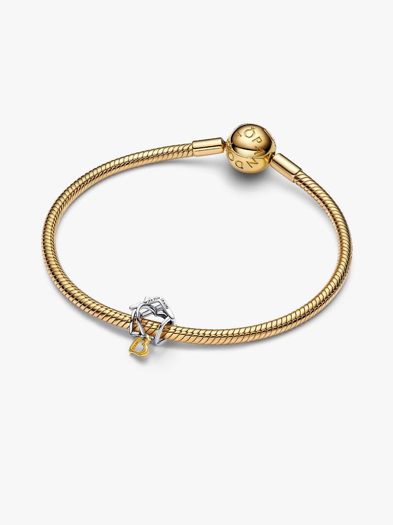 Home & Heart Charm Sterling silver, 14k gold plating