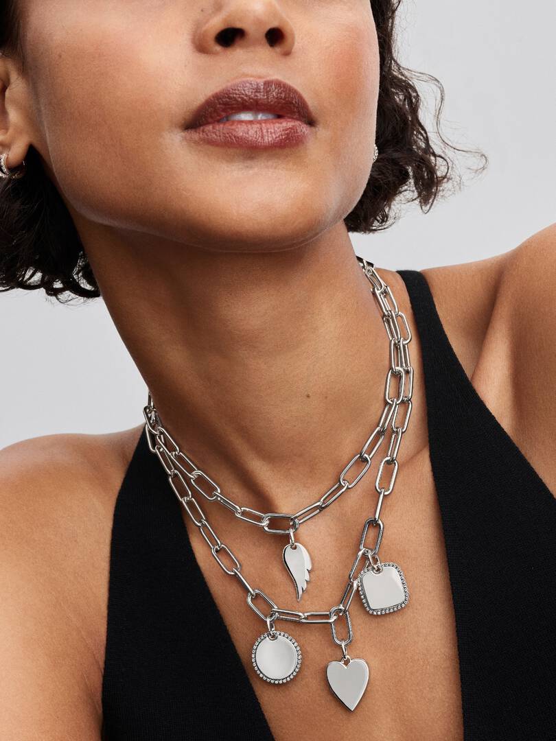 Engravable Round Tag Pendant Sterling silver