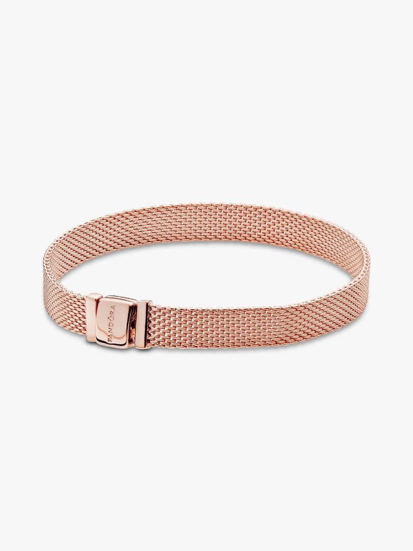 FINAL SALE - Pandora Reflexions™ Mesh Bracelet 14k rose gold plating