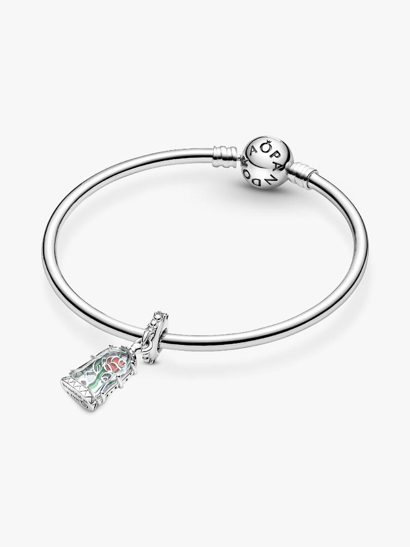 Disney Beauty and the Beast Enchanted Rose Dangle Charm Sterling silver