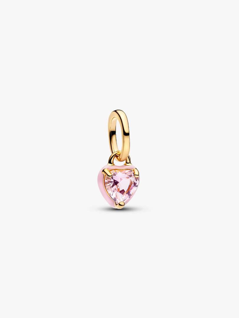 Pink Chakra Heart Mini Dangle Charm 14k gold plating