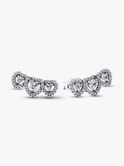 Halo Heart Trilogy Stud Earrings Sterling silver