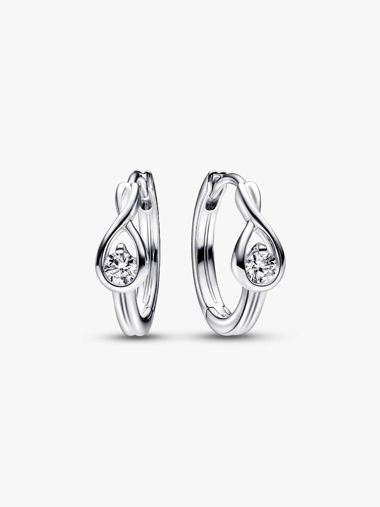 FINAL SALE - Pandora Infinite Sterling Silver Lab-grown Diamond Hoop Earrings 0.20 ct TW, Sterling silver