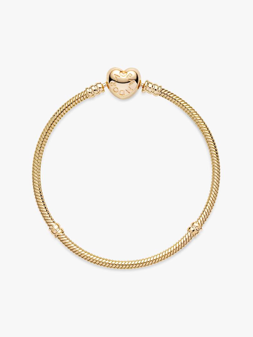Pandora Moments Heart Clasp Snake Chain Bracelet 14k gold