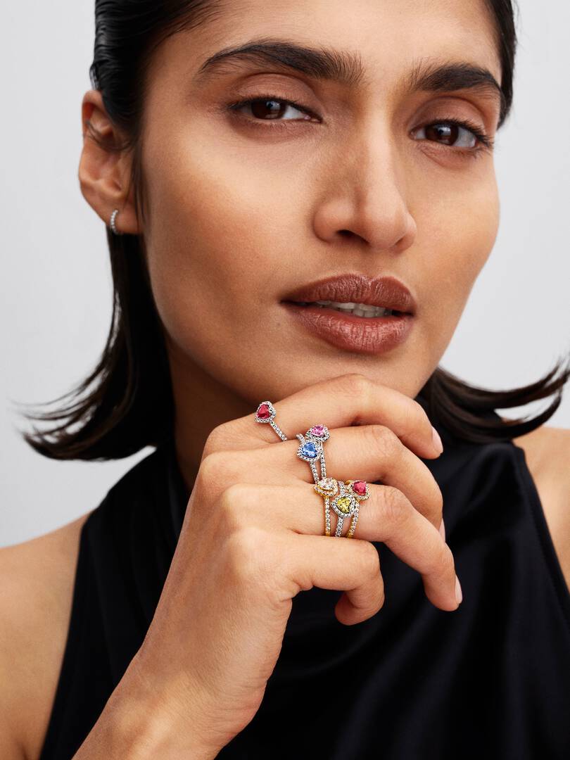 Sparkling Elevated Heart Ring Sterling silver