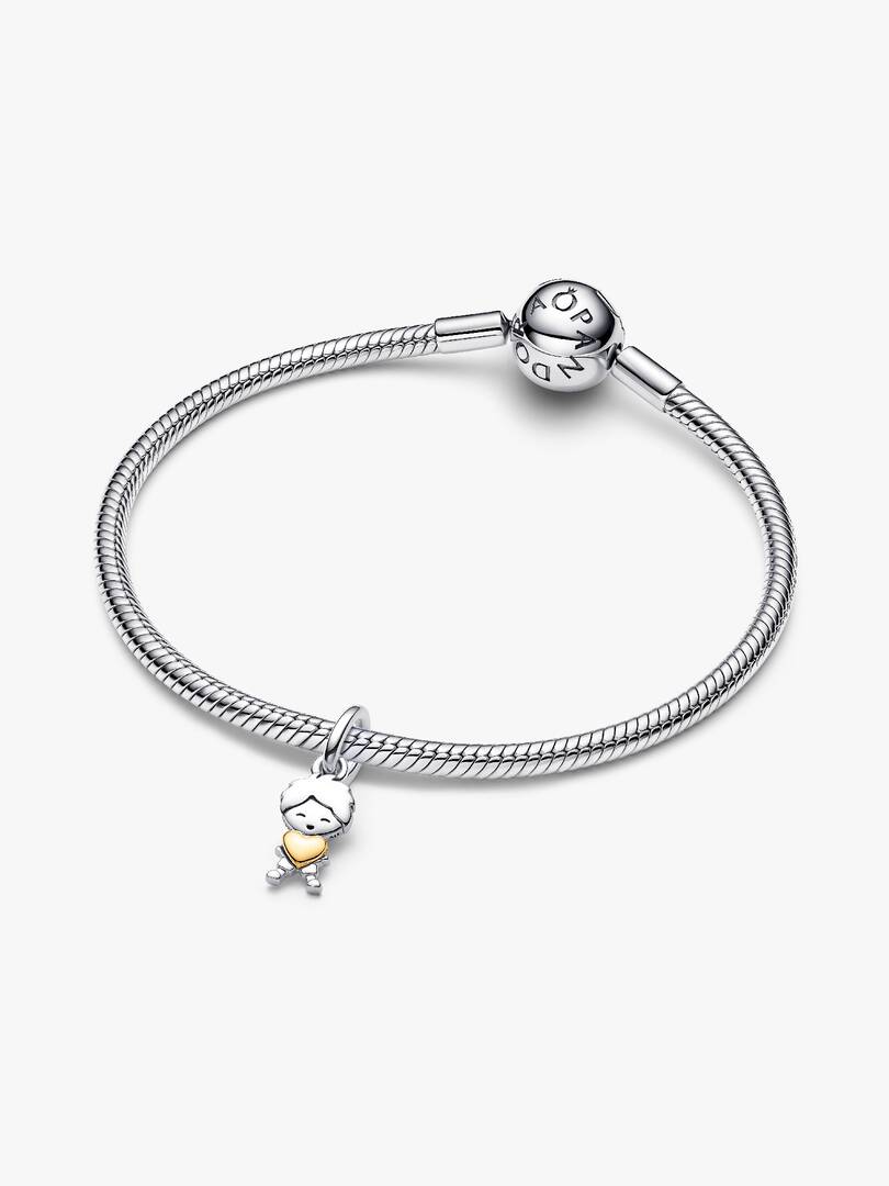 Happy Boy Dangle Charm Sterling silver, 14k gold plating