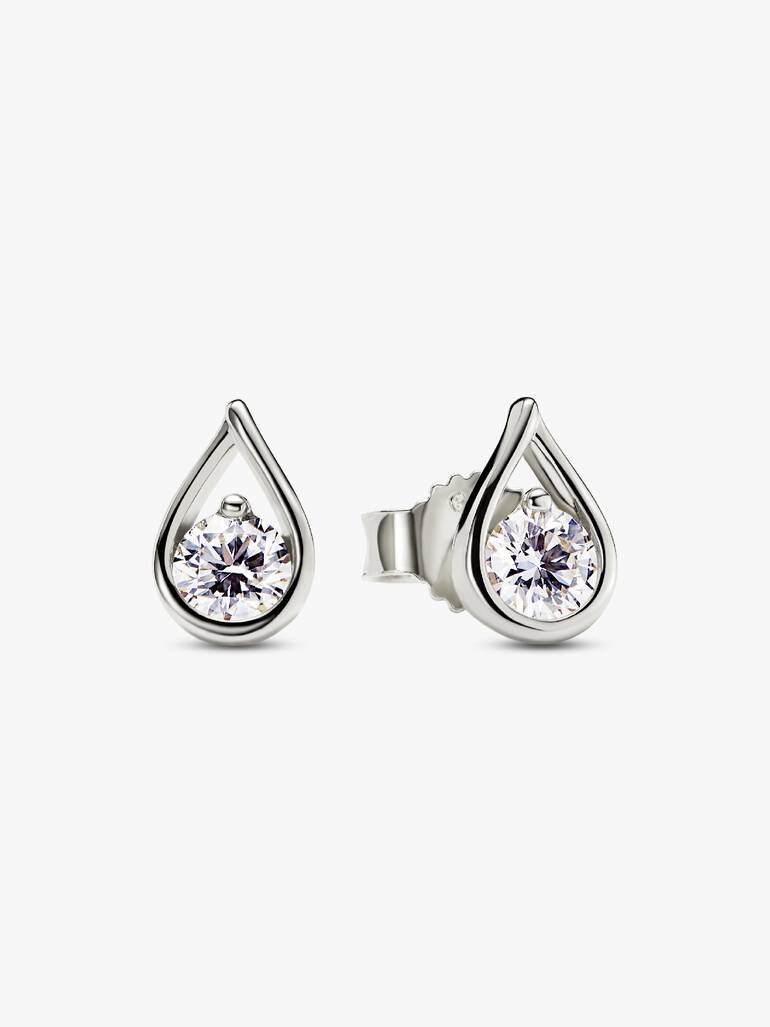 Pandora Infinite 14k White Gold Lab-grown Diamond Earrings 0.50 ct TW, 14k white gold