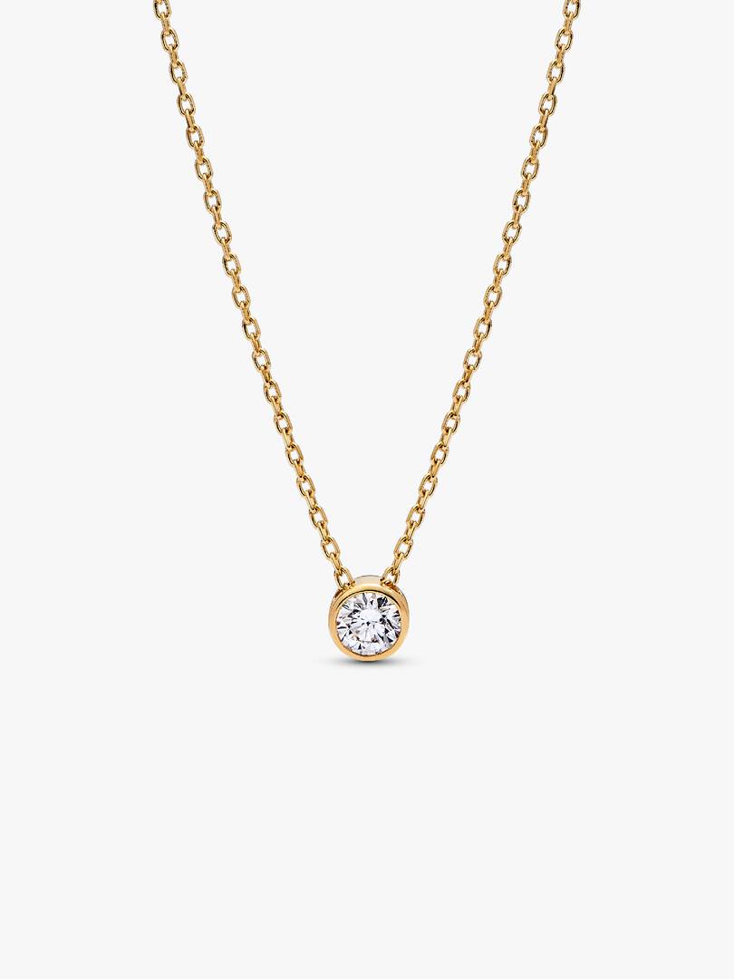 Pandora Era Bezel 14k Gold Lab-grown Diamond Pendant Necklace 0.25 ct TW, 14k gold