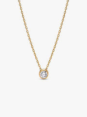 Pandora Era Bezel 14k Gold Lab-grown Diamond Pendant Necklace 0.25 ct TW, 14k gold