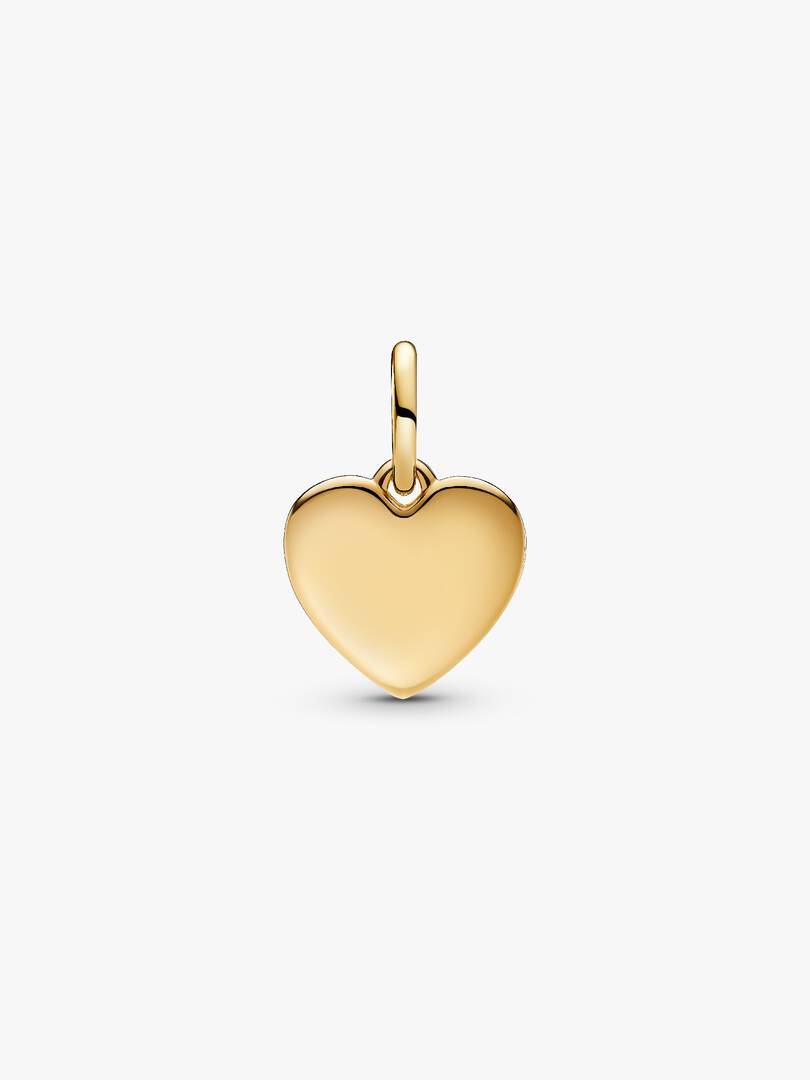 Engravable Love Heart Dangle Charm 14k gold plating
