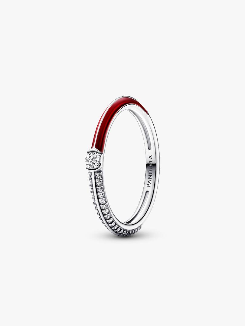 FINAL SALE - Pandora ME Pavé & Red Dual Ring Sterling silver