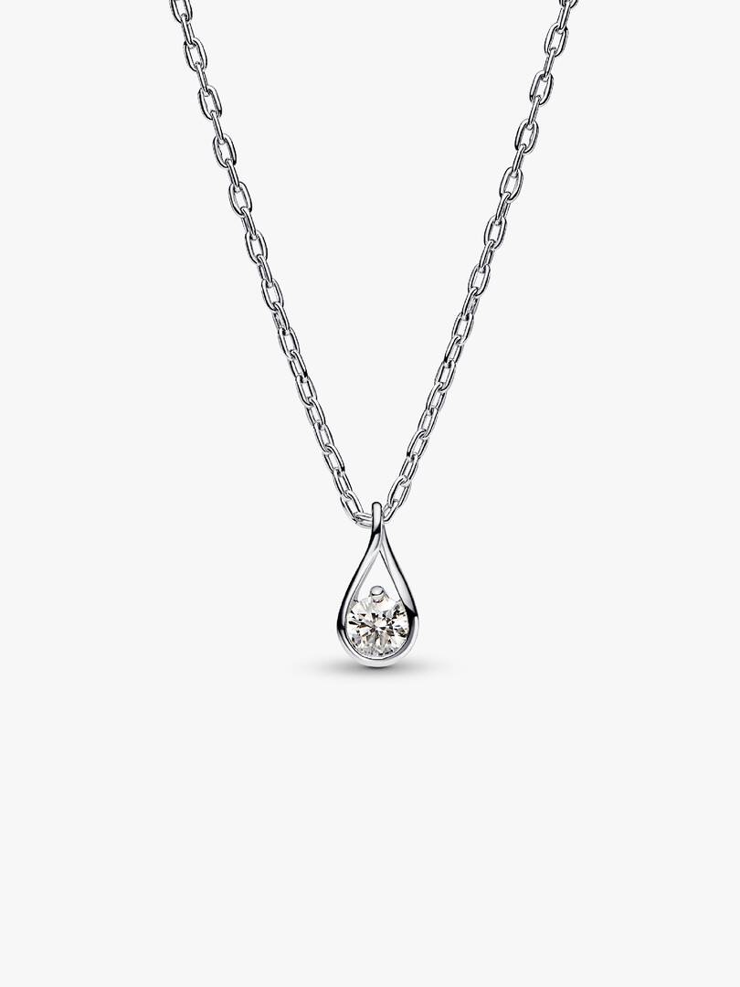 Pandora Infinite Sterling Silver Lab-grown Diamond Pendant Necklace 0.15 ct TW, Sterling silver