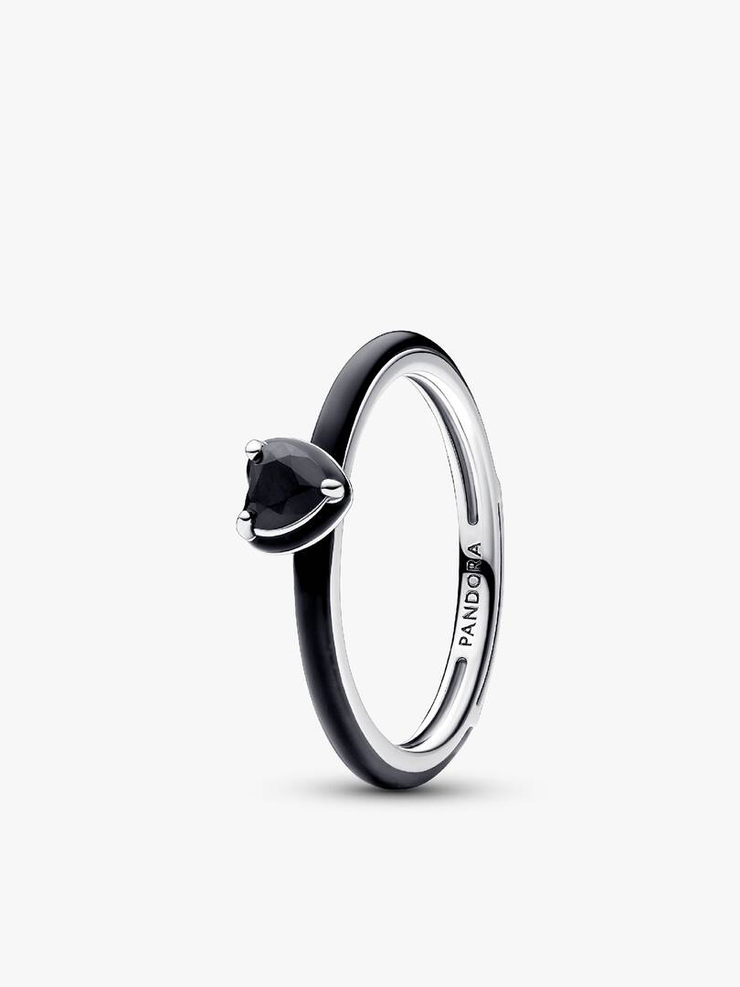 Black Hearts Ring Set 2 Quantity