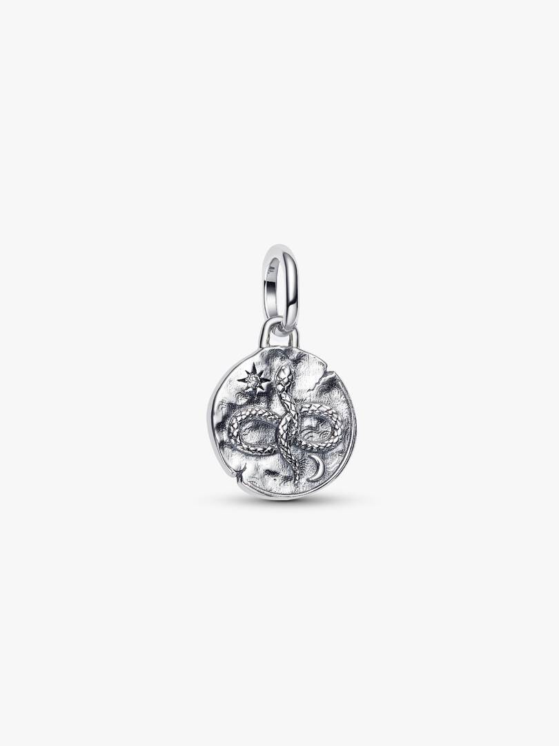 Infinity Snake Medallion Charm Sterling silver