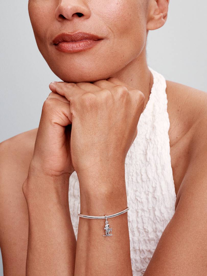 FINAL SALE - Skier Dangle Charm Sterling silver