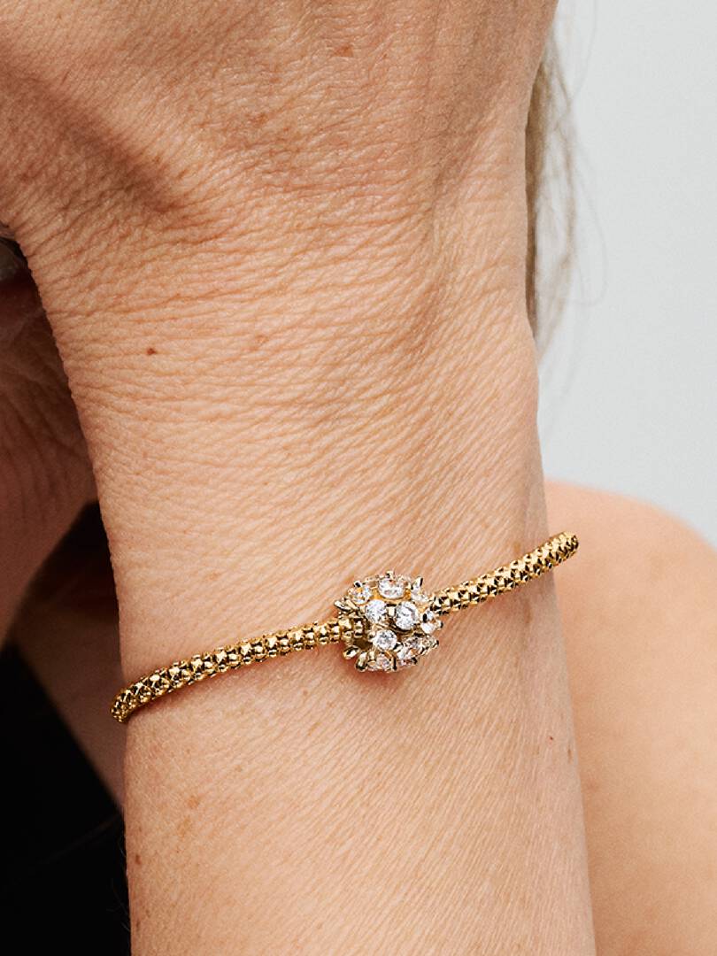 FINAL SALE - Sparkling Round Charm 14k gold plating