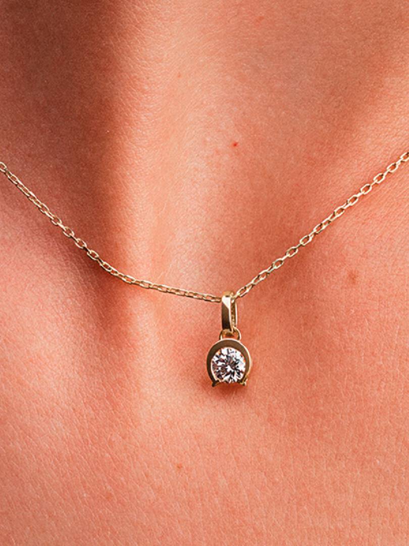 FINAL SALE - Pandora Talisman 14k Gold Lab-grown Diamond Horseshoe Pendant 0.25 ct TW, 14k gold