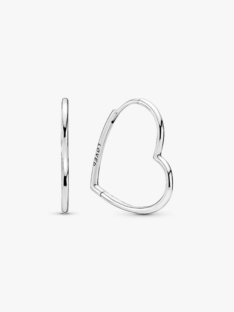 Asymmetrical Heart Hoop Earrings Sterling silver