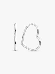 Asymmetrical Heart Hoop Earrings Sterling silver